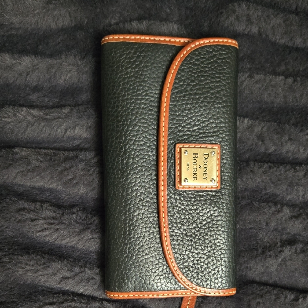 Dooney & Bourke Black Wallet with Brown Trim
